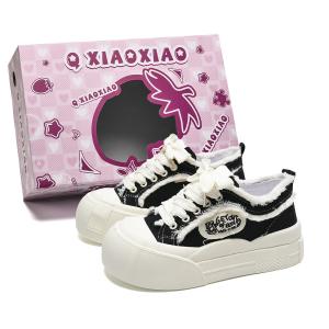 Circle small Стойкие к истиранию дышащие увеличивающие рост низкие повседневные туфли женские в стиле Chanel черные, цвет Chanel-Inspired Black