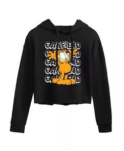 Укороченная толстовка с капюшоном Trendy Juniors Garfield Graphic Hybrid Apparel, черный