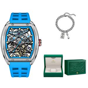 STARKING Часы Opener Collection Automatic Mechanical Movement Rubber Strap Watch Men's Watch Black Dial