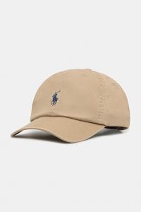 Хлопковая бейсболка Polo Ralph Lauren, бежевый