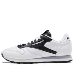 Кроссовки classic leather black white shoes/sneakers Reebok, черный