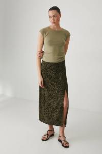 Юбка с добавлением льна Medicine, зеленый