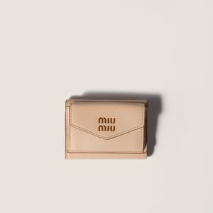 Маленький кожаный кошелек MIU MIU, бежевый