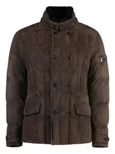 Стеганая куртка с воротником из овчины Moorer, коричневый