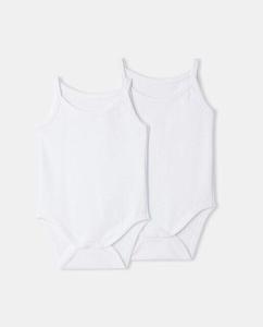 В упаковке 2 детских боди на бретелях Cotton Juice, белый