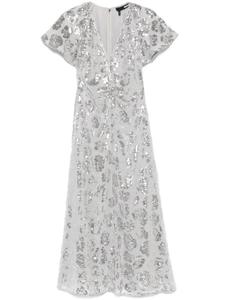 Шифоновое платье миди с пайетками ROTATE BIRGER CHRISTENSEN, серый