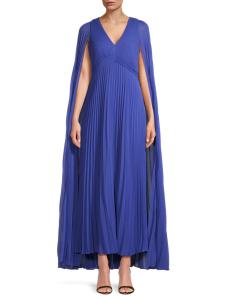 Платье макси с кейпом Joelle плиссе Ungaro, цвет Lapis Blue