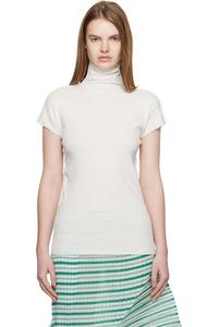 Декабрьская хлопковая водолазка-багет Issey Miyake, белый