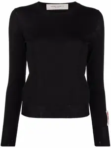 Шерстяной джемпер с эффектом потертости GOLDEN GOOSE, черный