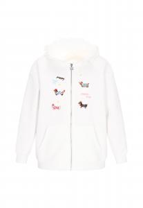 MYMO Толстовка с молнией 'Pop' в белом цвете