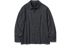 Рубашка мужская темно-серая Uniqlo, темно-серый