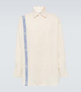 Полосатая рубашка из хлопка и льна Jw Anderson, белый