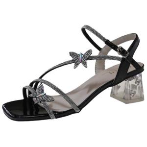 Женские сандалии с одним ремешком в коробке CAOT, Silver 6Cm