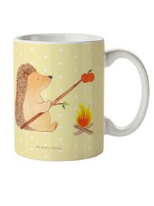 Детская кружка с изображением ежика-гриль, без слогана, пастельно-желтого цвета Mr. & Mrs. Panda