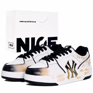 MLB Кроссовки для скейтбординга унисекс низкие с амортизирующей стелькой Chunky Liner, износостойкие, цвет black gold