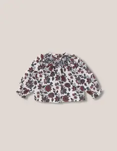 Рубашка для малыша с ручной вышивкой в технике «пчелиная клетка» Gocco, белый