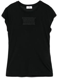 Elisabetta Franchi футболка с нашивкой-логотипом, черный