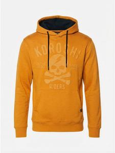 KOROSHI Худи из хлопка с принтом «Кенгуру» желтого цвета