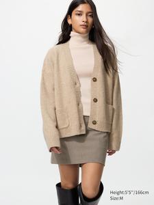 Короткий кардиган Soufflé Uniqlo, 32 beige