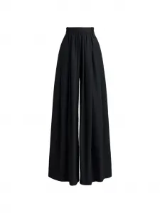 Поплиновые брюки Vannesa со складками Ralph Lauren Collection, черный