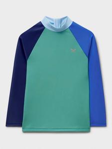 Детский разноцветный реглан-рашгард Crew Clothing, Turquoise Blue
