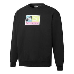 Куртка brand love multiplacement crew sweatshirt 'black' Puma, черный