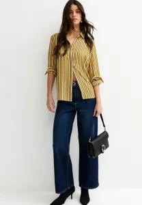 Полосатая блузка-рубашка в стиле клэр New Look, Yellow