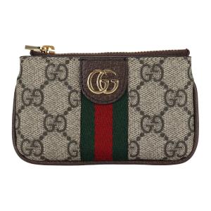 GUCCI Кошелек-монетница Ophidia из холста с кожаной отделкой унисекс черно-коричневый