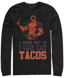 Мужская футболка Deadpool Workout с длинным рукавом Fifth Sun, черный