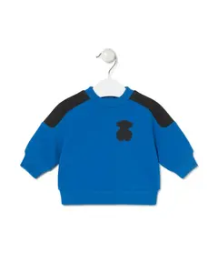 Детская хлопковая толстовка с медведем на груди Tous, синий