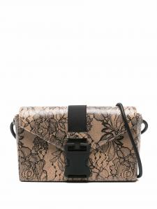 Сумка на плечо с цветочной пряжкой Christopher Kane, коричневый