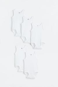 5 пар хлопковых боди H&M, белый