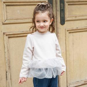 Многоярусная туника в горошек на флисовой подкладке