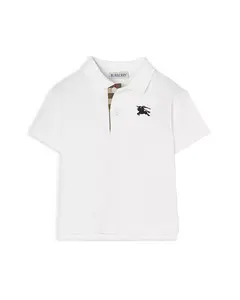 Детская хлопковая рубашка-поло из пике для малышей. Burberry, белый