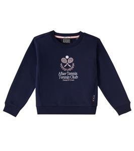 Толстовка из хлопкового смесового джерси с вышивкой Scotch & Soda Kids, темно-синий