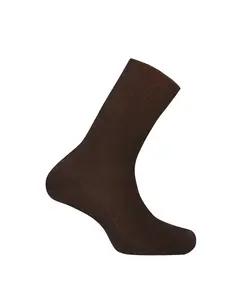 Мужские короткие носки из мерсеризованного хлопка в рубчик - Антиаллергенные Punto Blanco, коричневый