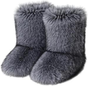 Женские зимние ботинки ZQW с термо-подкладкой из искусственного меха, толстая подошва, ботинки до середины голени для улицы, стиль Y2K, Silver