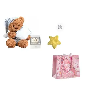 Милый пижамный плюшевый мишка мягкая успокаивающая кукла для сна с сменной одеждой плюшевая кукла высота 45см PANGPANGLONG, Pajamas Bear[Pillow without Letter]+Surprise Bear Ring Box (Includes Star Hair Clip)