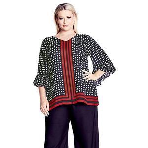 Женская футболка plus size Strike a Pose Avenue, Black Red