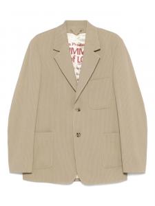 Однобортный пиджак в тонкую полоску Golden Goose, нейтральный