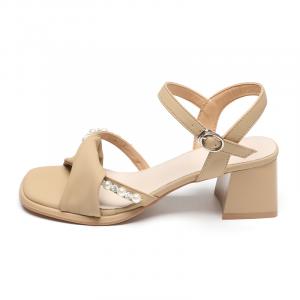 ZHR Женские сандалии на одной застежке 5 см абрикос, цвет Apricot