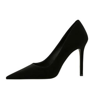 Туфли на тонком каблуке высотой 10 см для женщин QITUMAUL, Black[Heel Height 10Cm]
