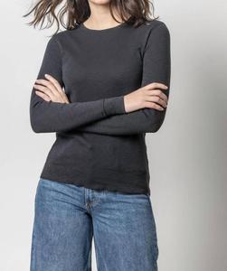 Черный свитшот с длинным рукавом и необработанными краями Lilla P