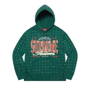 Толстовка Supreme Rhinestone Hooded Sweatshirt, Dark Green