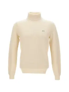 Водолазка с вышитым логотипом Sun68, бежевый