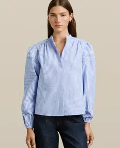 Женская блузка из поплина с полосатым принтом Pepe Jeans, синий/белый