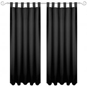 Штора с петлями 140х175 см (ширина х длина) бежевого цвета, непрозрачная штора, петлевая штора во многих вариациях Bestgoodies, черный