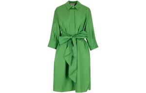 Макс Мара Длинное платье с длинными рукавами Женское Зеленое