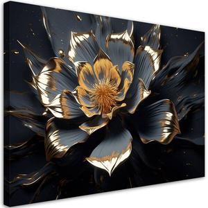 Картина арт-принт KUNSTLOFT Luxurious Metallic Flower, черный