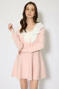 Вязаный кардиган с оборками и платьем Rienda, цвет Pnk